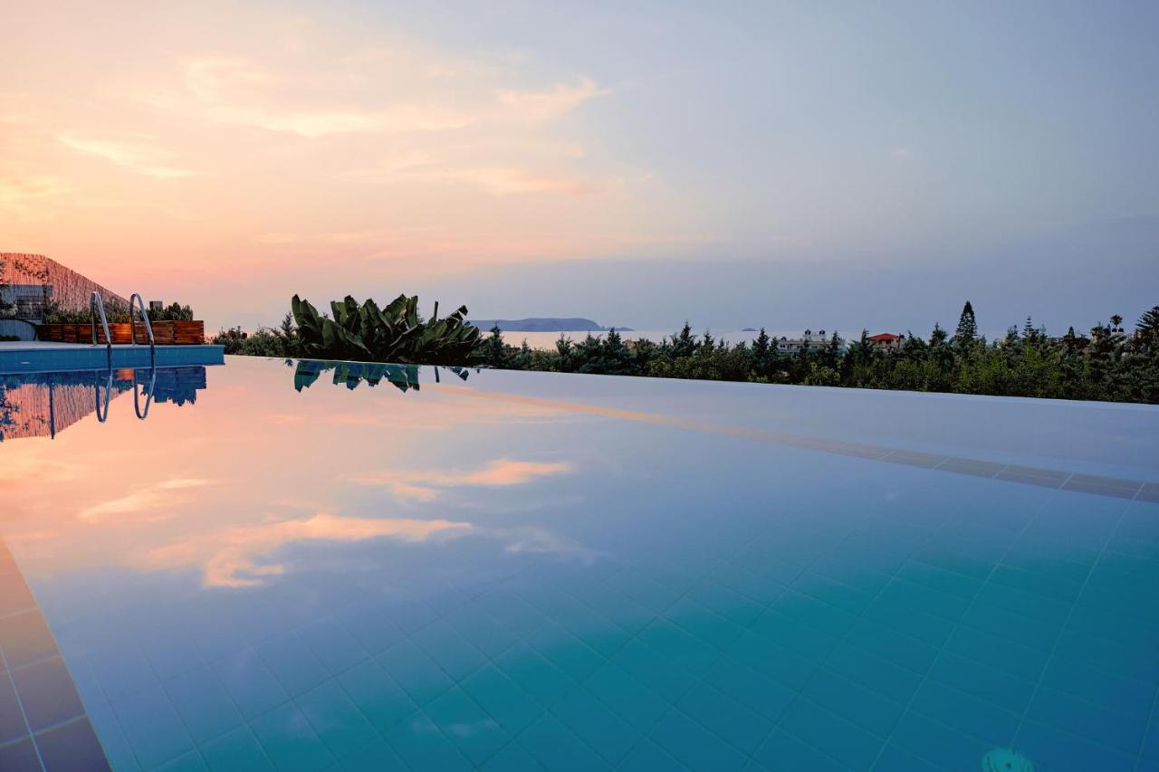 Four Seasons Private Villa - Seaview - Big Heated Pool - Gym - Sport Activities Goúves Eksteriør bilde