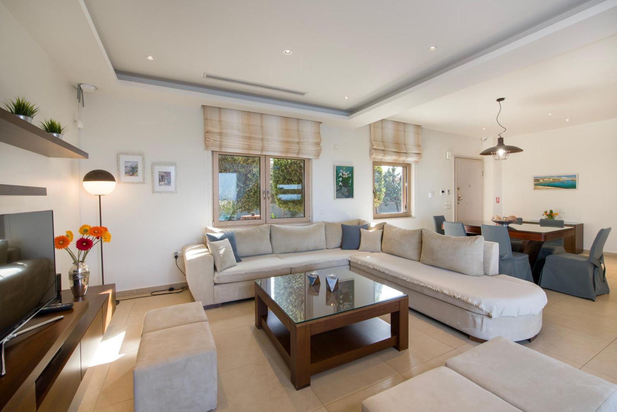 Four Seasons Private Villa - Seaview - Big Heated Pool - Gym - Sport Activities Goúves Eksteriør bilde