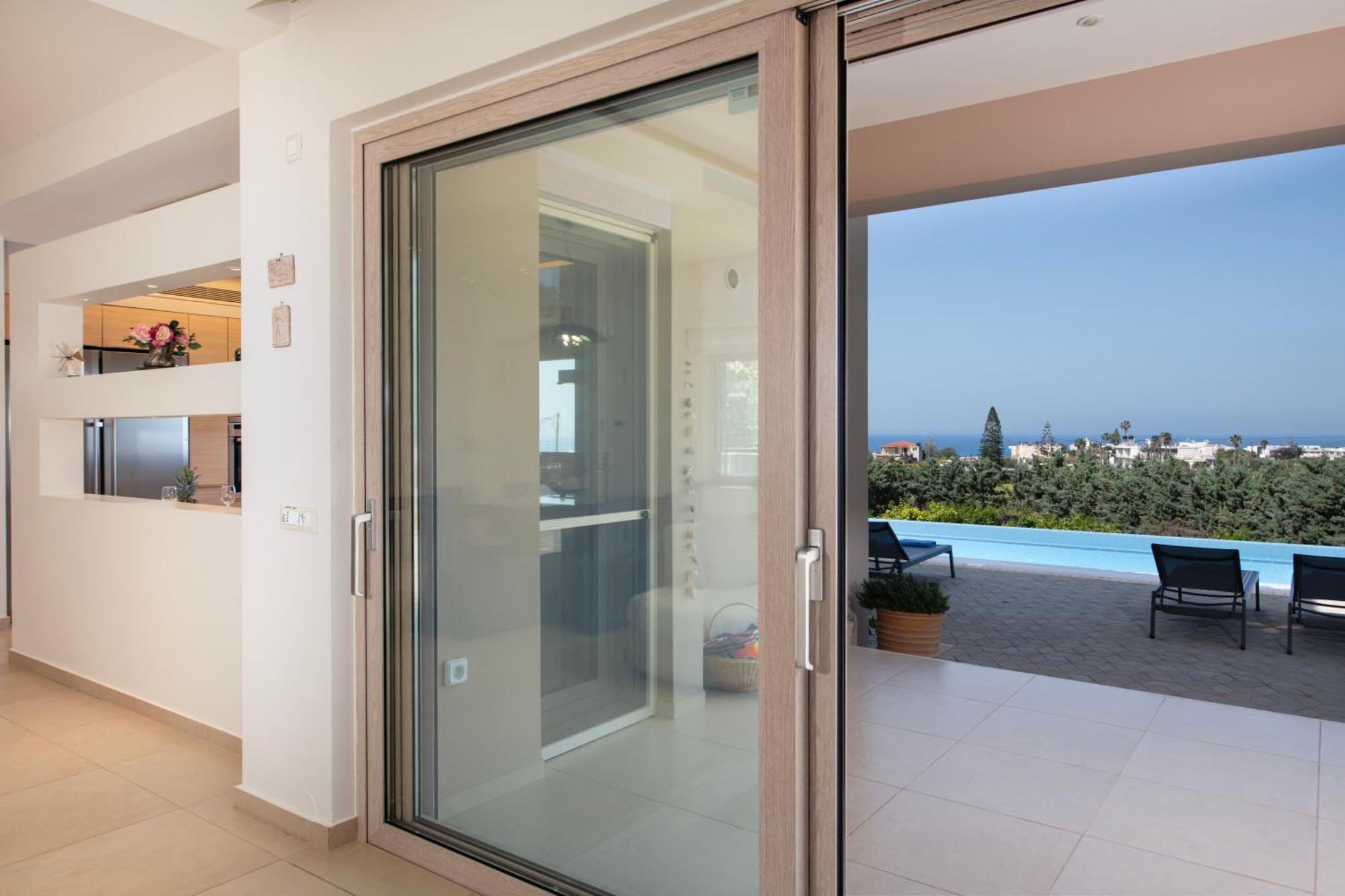 Four Seasons Private Villa - Seaview - Big Heated Pool - Gym - Sport Activities Goúves Eksteriør bilde