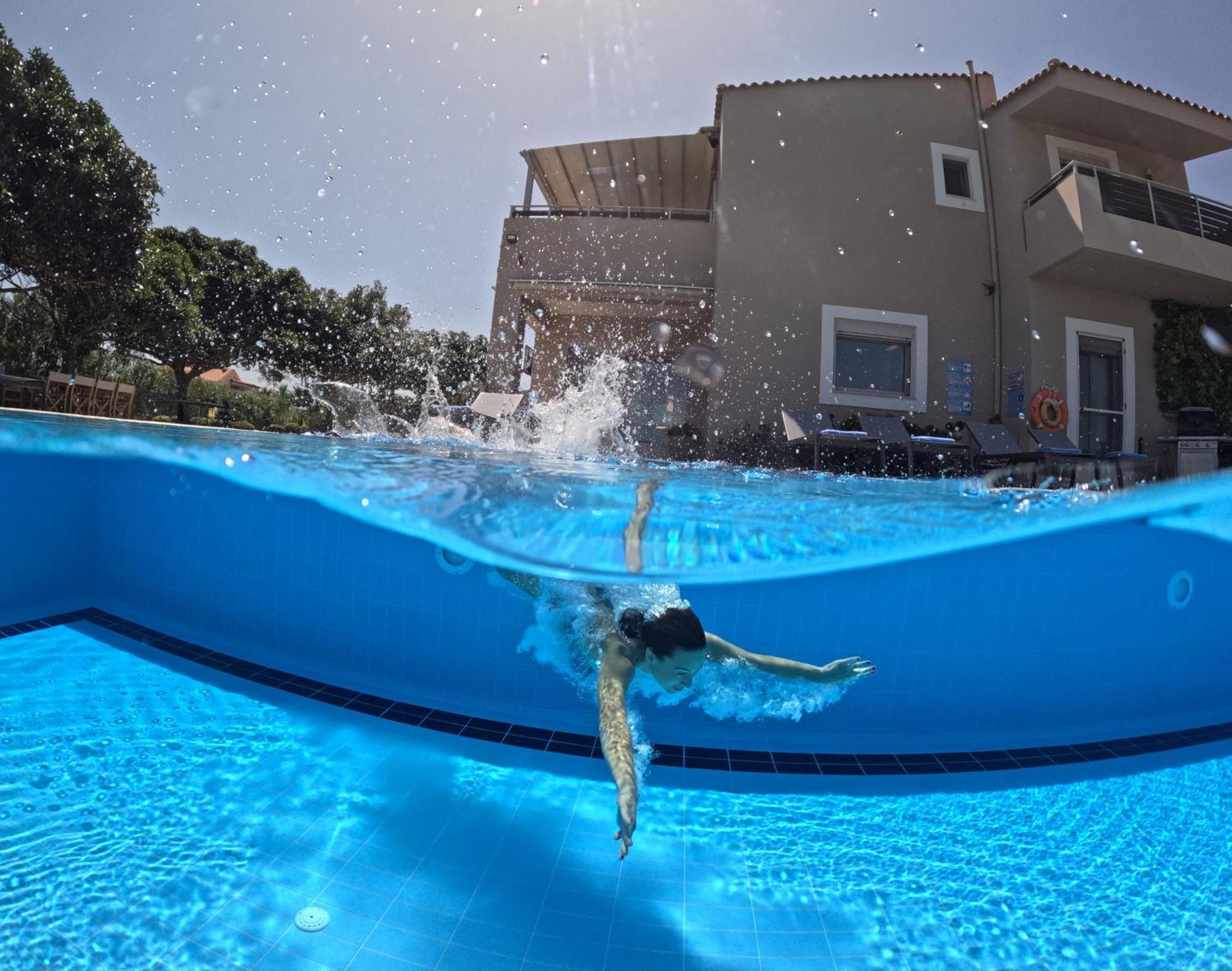 Four Seasons Private Villa - Seaview - Big Heated Pool - Gym - Sport Activities Goúves Eksteriør bilde