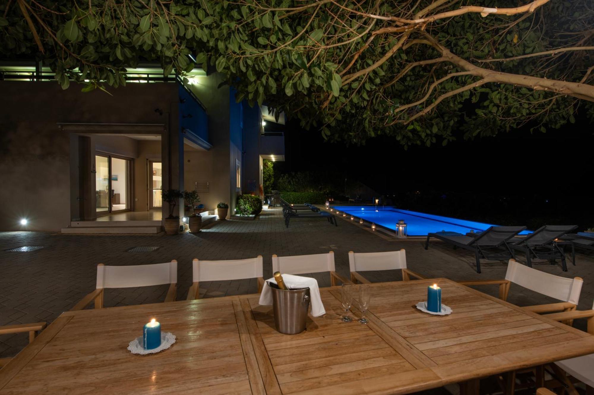 Four Seasons Private Villa - Seaview - Big Heated Pool - Gym - Sport Activities Goúves Eksteriør bilde