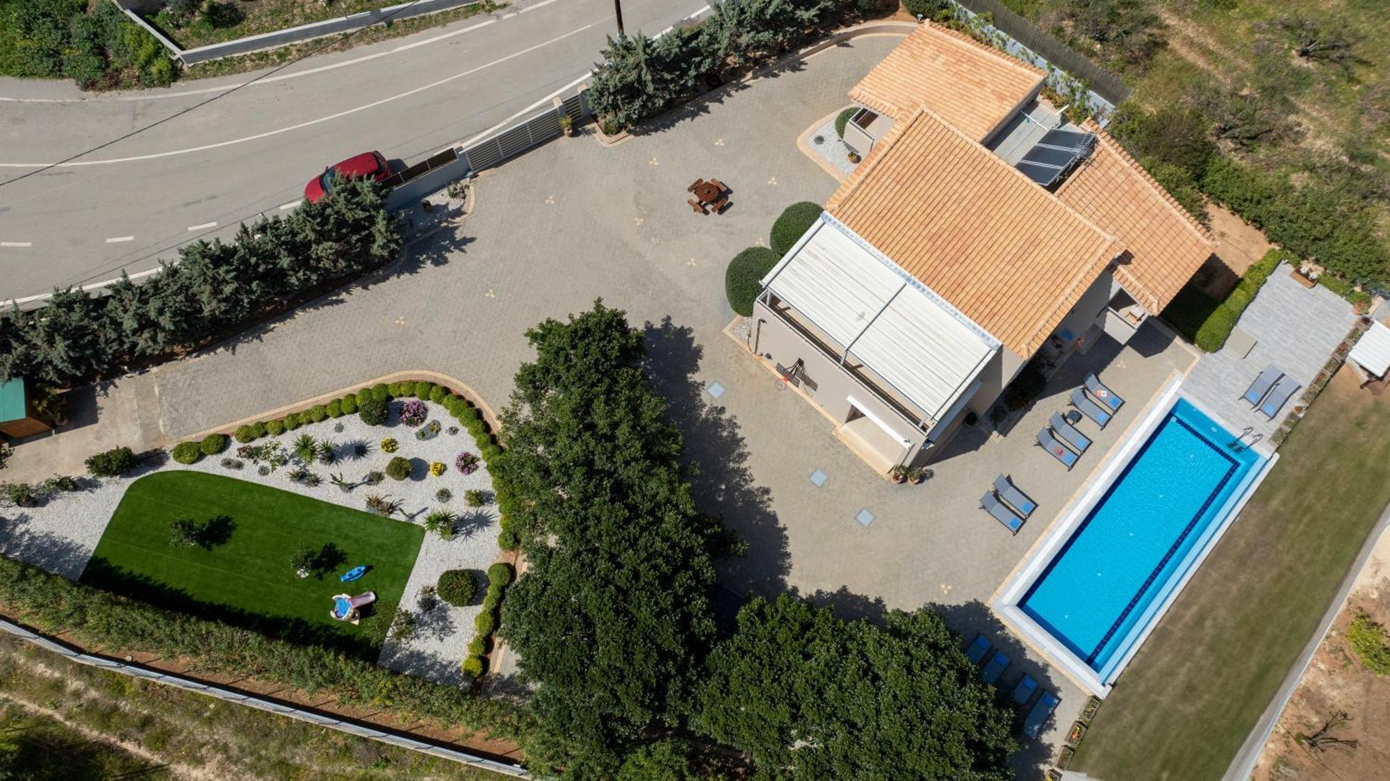 Four Seasons Private Villa - Seaview - Big Heated Pool - Gym - Sport Activities Goúves Eksteriør bilde